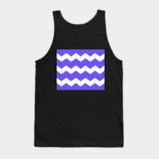 Abstract geometric pattern - zigzag - blue and white. Tank Top